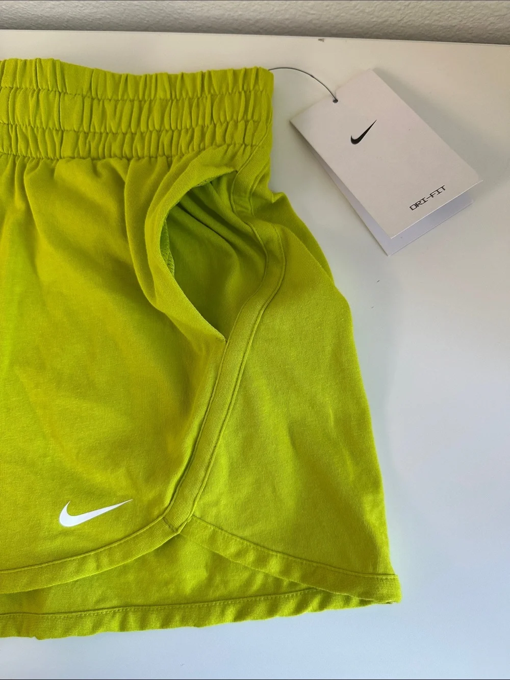 NIKE Kids Small Training Running Shorts, Dri-Fit Lime Green, Pockets- DX4965-308